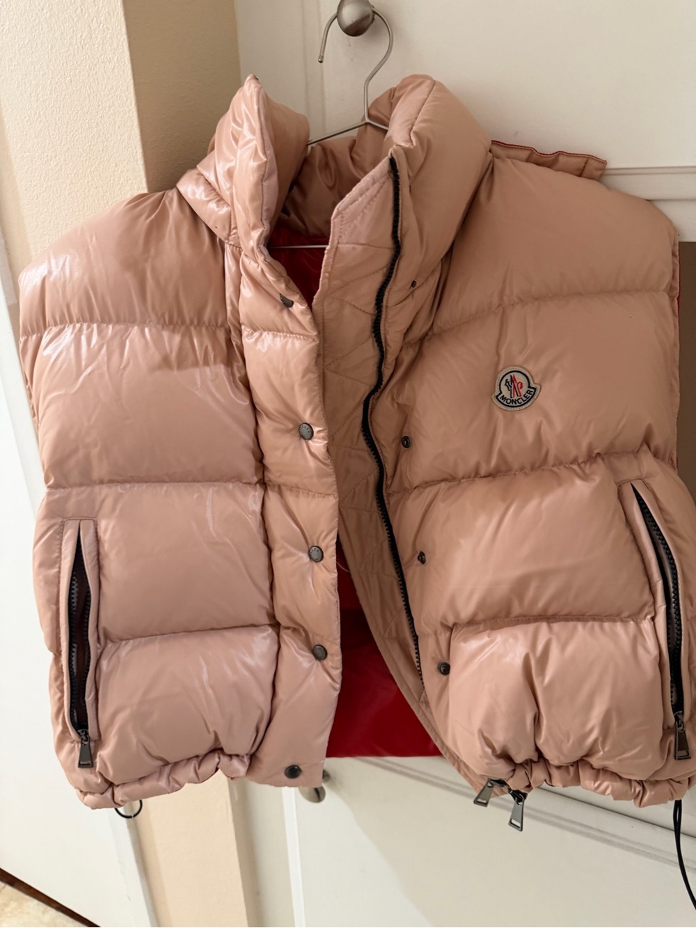 Moncler Men’s Blush Pink Quilted Down Puffer Vest